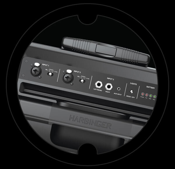 Harbinger Battery Powered Speaker RT100 5 Inputs at Once Card