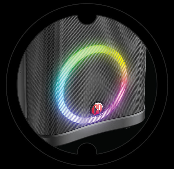 Harbinger Battery Powered Speaker RT100 Sound Active Rgb Light Ring Card