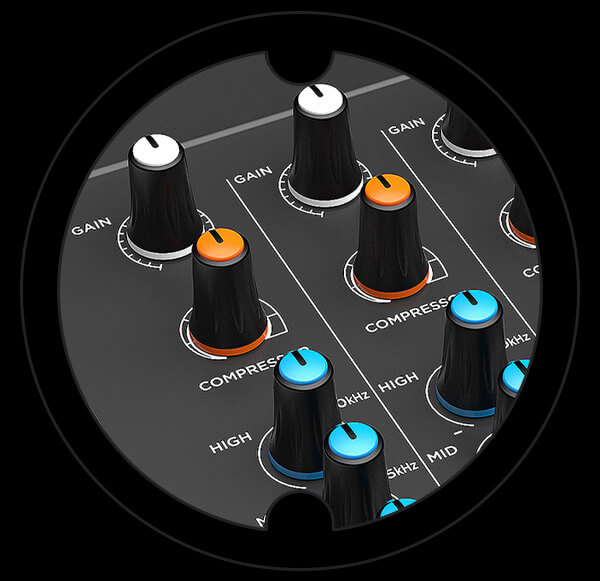 Harbinger Pro Audio Mixer LX12 Compressors Card
