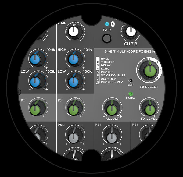 Harbinger Pro Audio Mixer LX8 FX Send