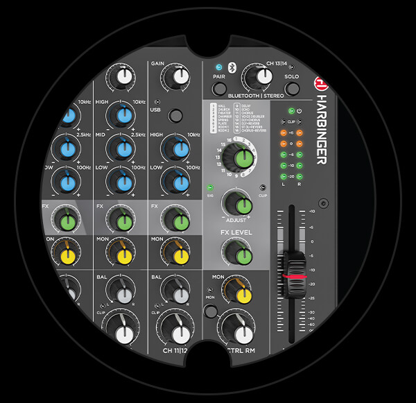 Harbinger Pro Audio Mixer Monitor Send Lv14