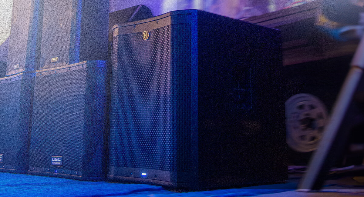 Harbinger Pro Audio Subwoofers Speaker Stacking By Stage