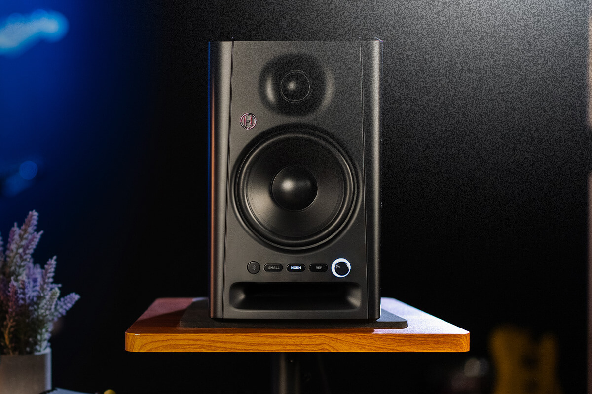 Harbinger Pro Audio SM505 On Stand Near Monitor