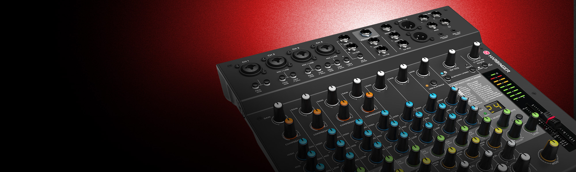 Harbinger Pro Audio Mixer LX12 Angled