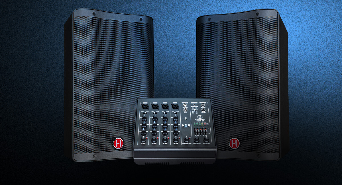 Harbinger Pro Audio P.A. System Close Up Mobile